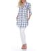 White Mark Women's Piper Plaid Tunic Top