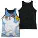 Trevco WBM682-TKBB-5 Frosty the Snowman & Frosty Wave Adult Polyster Black Back Poly Tank Top, White - 2X