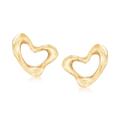 Tiffany & Co. Jewelry C. 1990 Vintage Pre-Owned "Elsa Peretti" Heart Clip-On Earrings in 18kt Yellow Gold