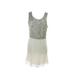 Maison Jules Womens Eggnog Sleeveless Sequined Pleated Dress L