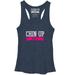 Women's CHIN UP Logo Ribbon Racerback Tank Top Navy Heather