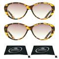 proSPORT Reading Sunglass Reader CatEye Tortoise 2 Pairs Women NOT BIFOCAL