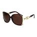 Womens Exposed Lens Butterfly Rhinestone Jewel Designer Sunglasses Brown Solid Brown