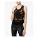 BAR III Womens Black Lace Sleeveless Scoop Neck Crop Party Top Size 2XS