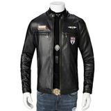 One Opening MenÂ´S Coat Vintage Racer Black Leather Slim Fit Real Biker Jacket