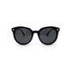 Womens Round Horn Rim Hipster Boyfriend TR90 Frame Sunglasses All Black