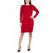 Women's Boat Neck Front Ruched Sweater Dress
