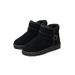 Womens Winter Snow Ankle Boots Fur Lined Solid Flats Slip On Casual Shoes Winter Short Ankle Pointed Toe Warmer Boots
