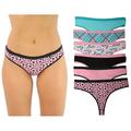 Just Intimates New York Cotton Panties Underwear (Pack of 6) (Thong Group F, 4 - X-Small)