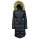 Long Heavyweight Parka Jacket with Faux-Fur Hood