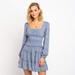 Women Fashion Round Neck Dress, Casual Wrinkle Long Sleeve One-piece