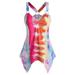 Colisha Women Casual Sleeveless T Shirt Tie Dye V-Neck Tunic Blouse Top Beach Casual Holiday Lounge Wear Pullover Tee Plus Size