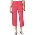 Woman Within Women's Plus Size Petite Elastic-Waist Cotton Capri Pants