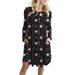 Avamo Women's Plus Size Christmas Print Dress Santa Claus Print Pullover Flared A Line Dress Casual Swing T-Shirt Dress with Pockets