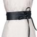 Farrubbyine8 Women Girl Leather Self Tie Bow Wrap Around Wide Waist Band Belt