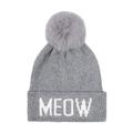 Hatphile Soft Knit Hat Beanie Toque Faux Fur Pom Large, Meow Gray Hat Grey Pom