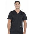 Cherokee Workwear Revolution Scrubs Top for Men V-Neck WW670, XL, Black