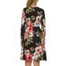 LEVACA Womens Floral Fall Long Sleeve Pockets Casual Tunic T Shirt Dress Flower