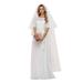 Ever-Pretty Women's Chiffon Round Neck Lace Winter Minimalist Wedding Dress 76244 White US18