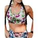 SySea Floral Print Crop Tops Women Slim Fit Sport Bra With Phone Pocket