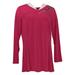 Belle by Kim Gravel Women's Top Sz M Sparkle V-Neck Tunic Red A292974