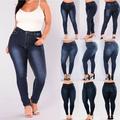 Multitrust Women's Plus Size Stretch Denim Skinny Jeans Leggings Pants High Waist Trousers