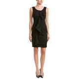 Nicole Miller Artelier BLACK Cotton Metal Ruffle Dress, US 10