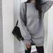 WomenÂ´s Casual Sweater Winter New Stand Collar Bat Long Sleeve Sweater Sweater Solid Color Dress