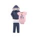 Yoga Sprout Baby Girl Hoodie, Bodysuit & Pants, 3pc Outfit Set