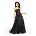 SAY YES TO THE PROM Womens Black Sequined Strapless Full-Length Prom Dress Size 13\14