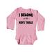 Inktastic I Belong at the Kids Table in Black Text Infant Long Sleeve Bodysuit Unisex