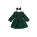 Multitrust Baby Girl Dress Long Sleeve Ruffle Buttons Fall Skirt Headband