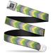 BD Wings Logo Brushed CLOSE-UP Black Silver Seatbelt Belt - Chevron Weave Seatbelt Belt Standard