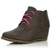 Women's Lace Up Oxford Wedge Booties Boot Ankle Fashion Round Toe Boots for Women Brown,pu,9, Shoelace Style Pink