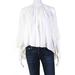 Pre-ownedMUGLER Womens Round Neck Cold Shoulder Draped Blouse White Size Small 12646258