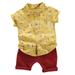 Summer Baby Boys Casual Short Sleeve Floral Print T-shirt Tops+Shorts Costume Set
