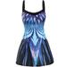 Two Piece Women Tankini Swimsuit with Briefs Beach Swimming Costume Padded Swimdress Swim Dress Skirts Belly Covered S-5XL