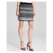 DKNY $215 Womens New 6176 Black White Geometric Mini A-Line Casual Skirt L B+B