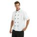 TopTie Short Sleeve Chef Jacket Kitchen Cook Coat Stripe Uniforms-White-L