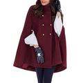 ZANZEA Women Casual Double-Breasted Cloak Poncho Windbreakers Cape Coats