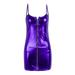 One Opening Womens PU Leather Front Zip Cocktail Clubwear Party Mini Dress