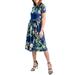 24/7 Comfort Apparel Women's Short Sleeve Pocket Midi Dress