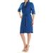TOMMY HILFIGER Womens Blue Belted Cuffed V Neck Above The Knee Shift Dress Size: 10