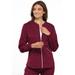 Cherokee Luxe Sport Scrubs Warm Up Jacket for Women Zip Front CK300, XS, Wine