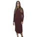 Women's Cropped Front Layered Sweater Knit Midi Tunic Dress