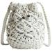 Cocloth Fashion Hollow Out Handmade Cotton Bucket Linen Straw Vintage Lady Messenger Bag Beach Bag Weaving Handbags