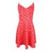 CeCe Women's Jacquard Fit & Flare Dress (0, Fiery Red)