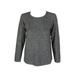 Karen Scot Black Grey Marled Raglan-Sleeve Crew Neck Sweater XS