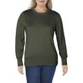 MICHAEL Michael Kors Womens Plus Ribbed Crewneck Sweater