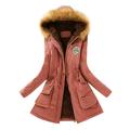 Mnycxen Winter Womens Warm Coat Hooded Jacket Slim Winter Outwear Coats